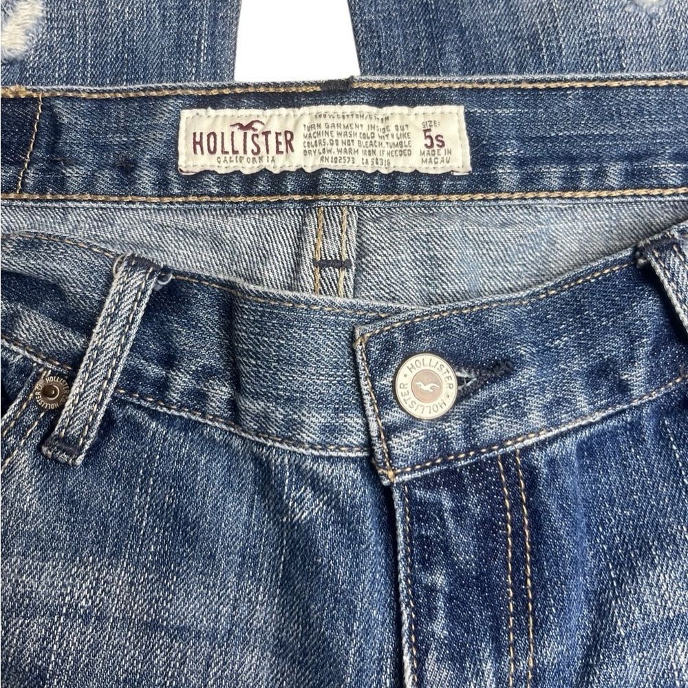 Hollister Classic Blue Denim Distressed Jeans Size 5 Short - Picture 6 of 6